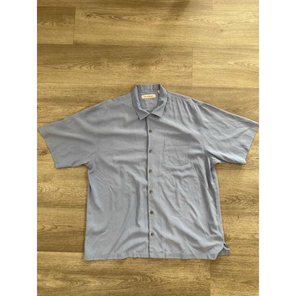 Tommy Bahama Men’s Blue Silk Camp Shirt Xl